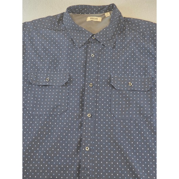 Kenneth Cole Reaction Other - Kenneth Cole Reaction Men's 2X Button Up Short Sleeve Shirt Blue Floral Dot